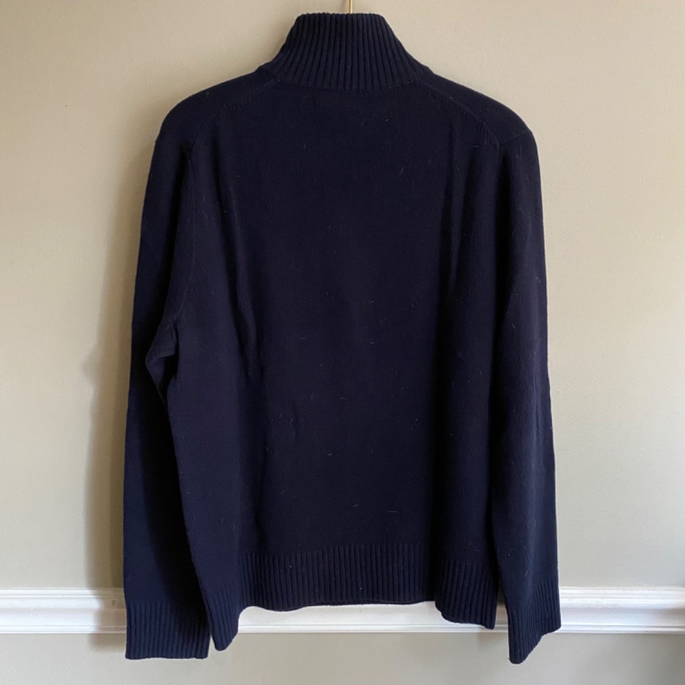 Banana Republic Mens Pullover 1/4 Zip Merino Wool Blend Sweater Collar Size M - Picture 5 of 7